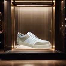 Sneakers in Pelle Dettagli Eleganti - 44, BIANCO